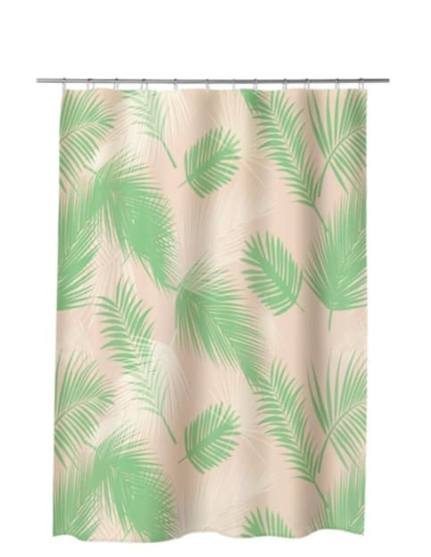 Fotografie produs: Perdea de baie 180x180 cm, rezistentă la apă și ușor de întreținut frunze roz