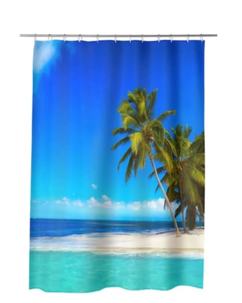 Fotografie produs: Perdea de baie 180x180 cm, rezistentă la apă și ușor de întreținut plaja 2