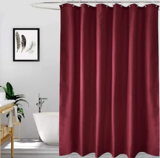 Fotografie produs: Perdea de baie 180x180 cm, rezistentă la apă și ușor de întreținut visiniu