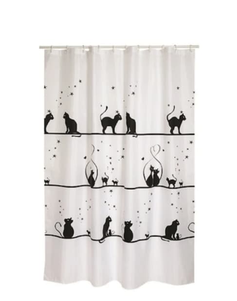 Fotografie produs: Perdea de baie 180x180 cm, rezistentă la apă și ușor de întreținut pisici