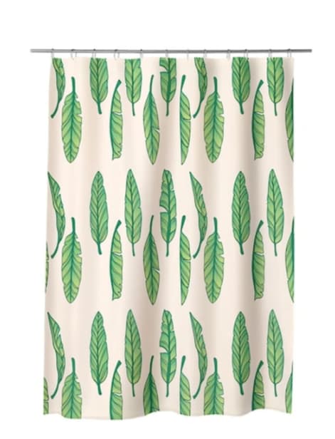 Fotografie produs: Perdea de baie 180x180 cm, rezistentă la apă și ușor de întreținut frunze lungi