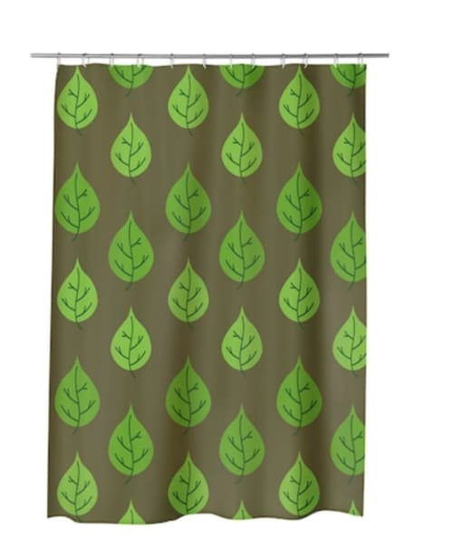 Fotografie produs: Perdea de baie 180x180 cm, rezistentă la apă și ușor de întreținut frunze maro - frunze maro