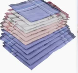 Fotografie produs: Set 12 batiste barbati 27x27cm, brodate, bumbac 100%