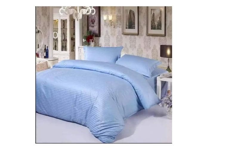 Fotografie produs: Lenjerie de pat din Damasc, pentru pat dublu, 6 piese- albastru deschis 200 x 230 cm