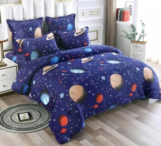 Fotografie produs: Lenjerie de pat pufoasa Cocolino,6 piese - planete 200 x 230 cm