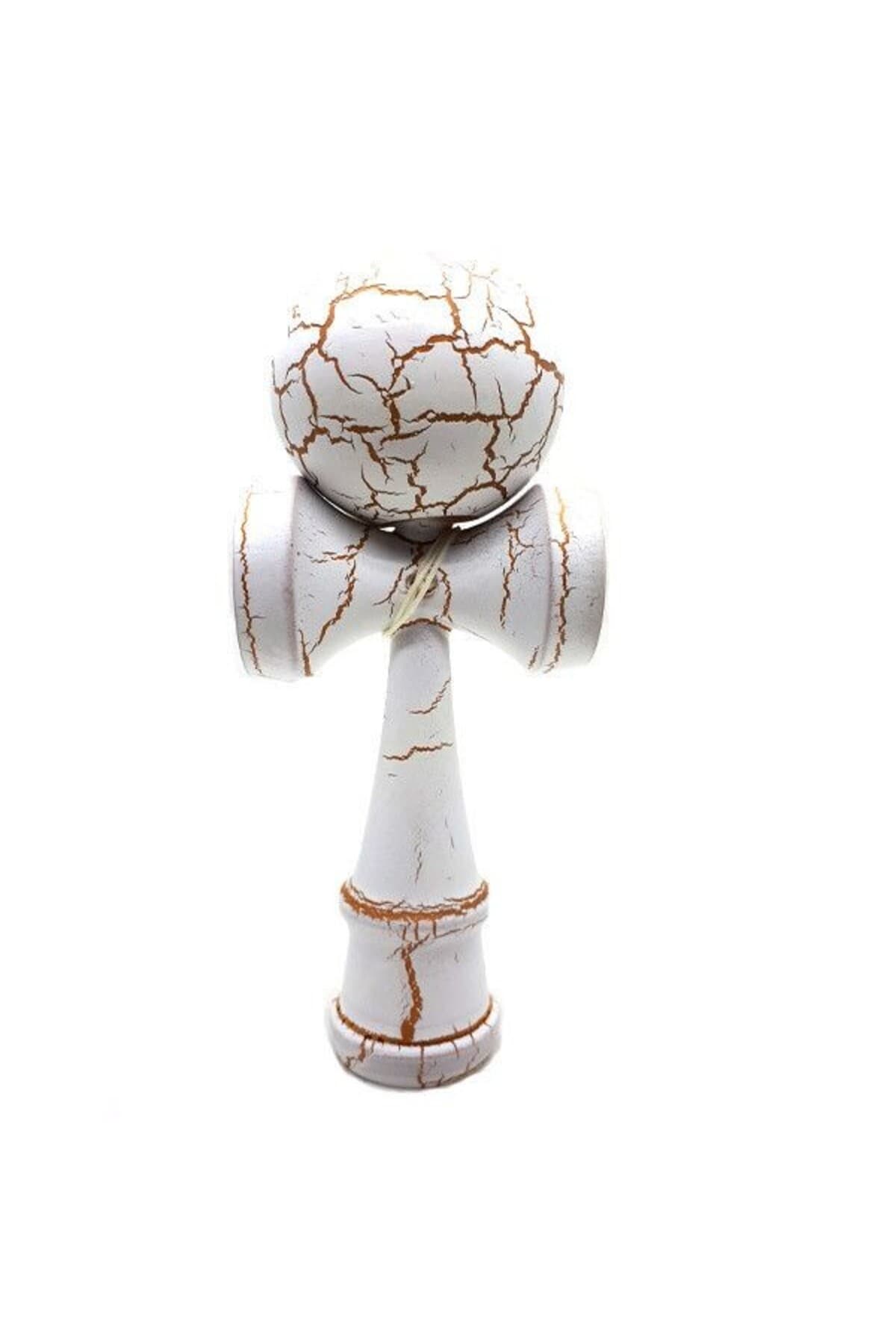 Fotografie produs: Kendama Profesionala- Culoare Alb, Model Crapat si ata cadou