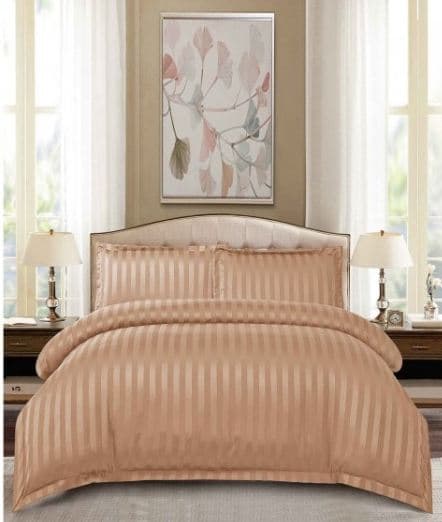 Fotografie produs: Lenjerie de pat din Damasc, pentru pat dublu, 6 piese- bej inchis 200 x 230 cm