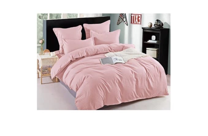 Fotografie produs: Lenjerie de pat din Damasc, pentru pat dublu, 6 piese-roz 200 x 230 cm