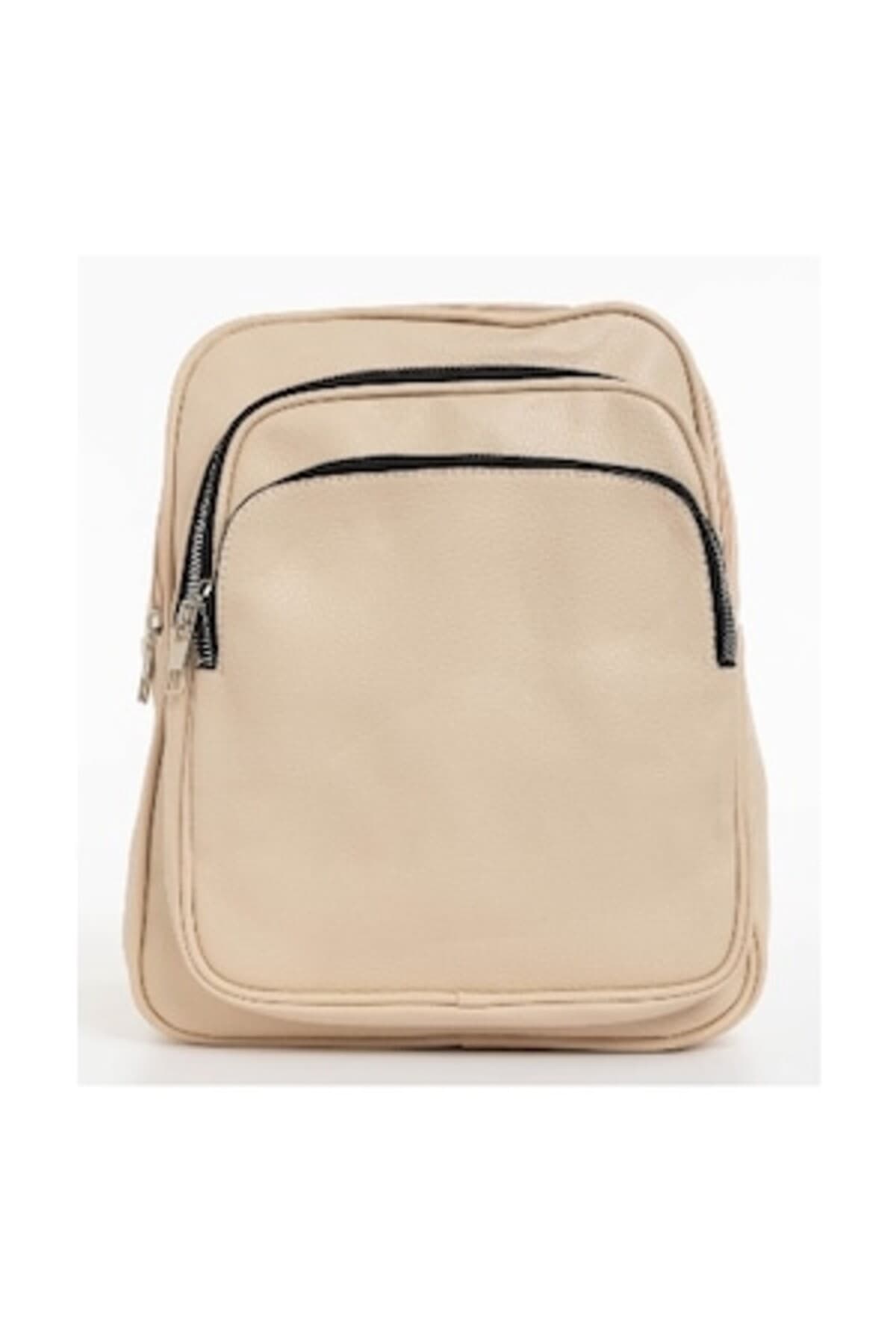 Fotografie produs: Rucsac de piele ecologica cu fermoar de dama cu model bej-Concept